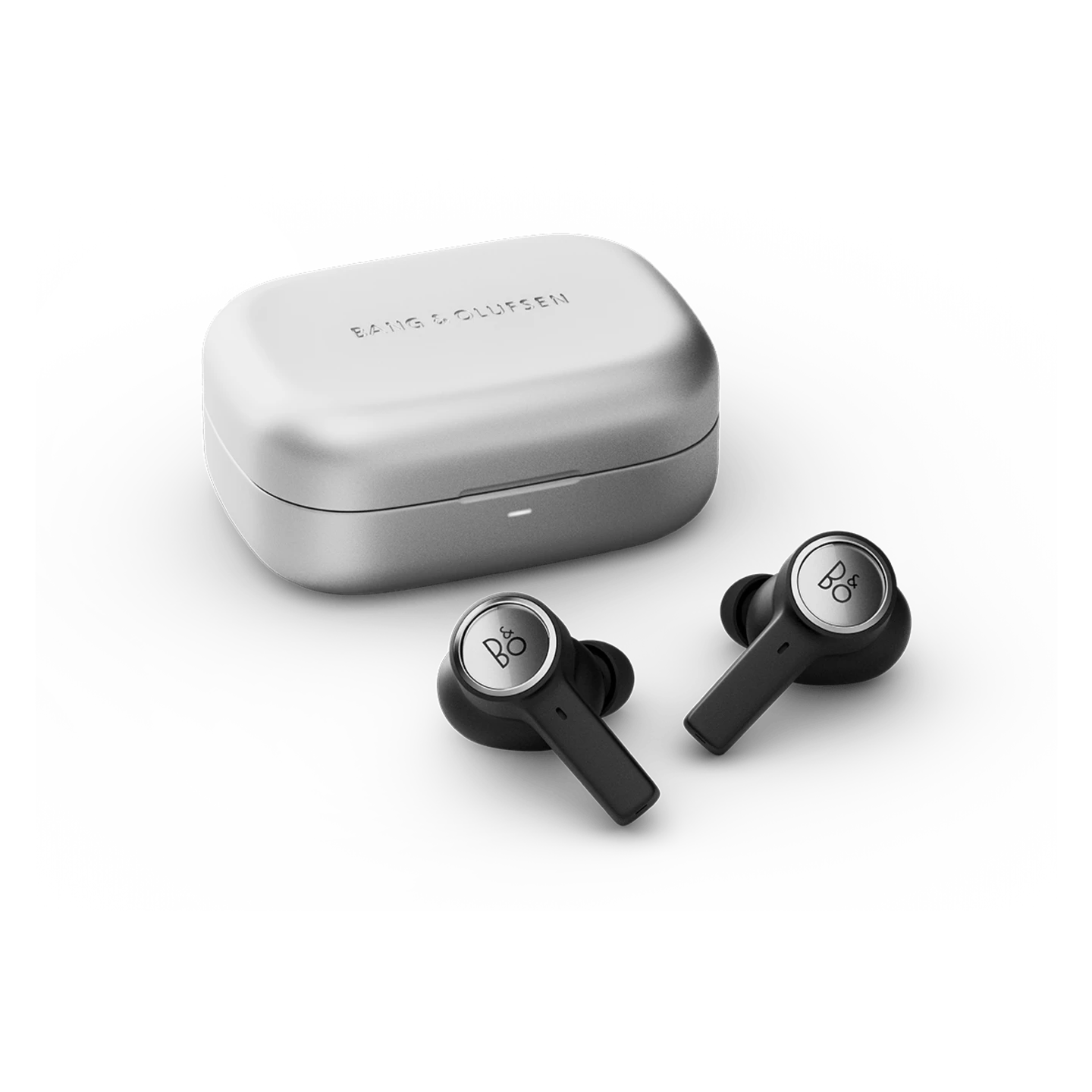 Super Easy Eleven in Natural Aluminium with case and earbuds next to each other