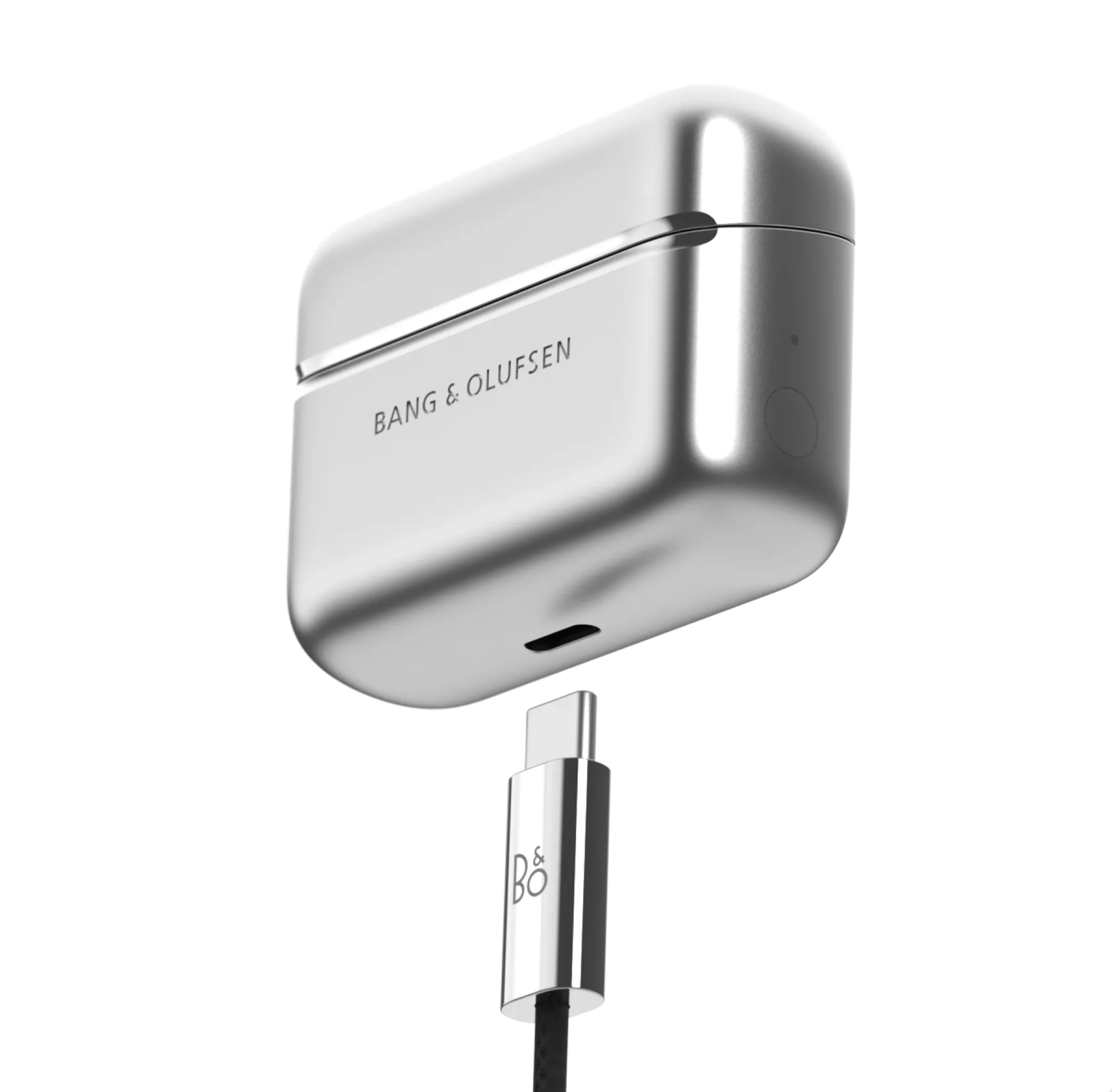 Super Hoodie aluminium charging case with the wire getting about to be attached